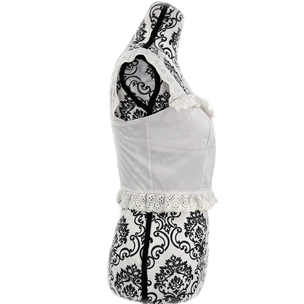 Eyelet Ruffle White Tank Top - Picture 5 of 12